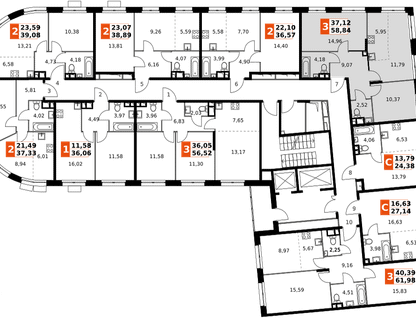 3-к. квартира, 58 м²