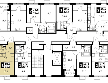 Студия, 21 м²