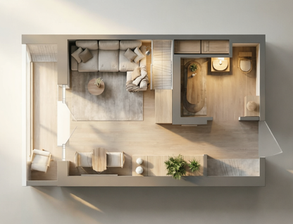 Студия, 22,3&nbsp;м²