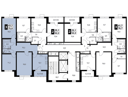3-к. квартира, 76&nbsp;м²