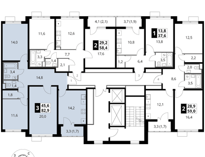 3-к. квартира, 82&nbsp;м²