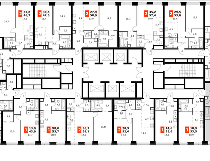 3-к. квартира, 68 м²
