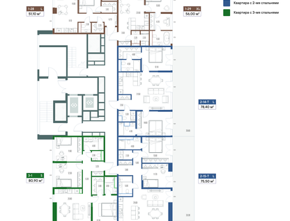 1-к. квартира, 56 м²