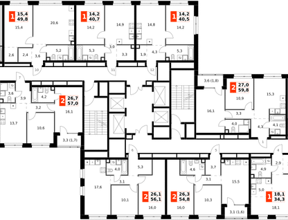 3-к. квартира, 65 м²