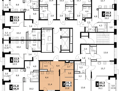 2-к. квартира, 50&nbsp;м²