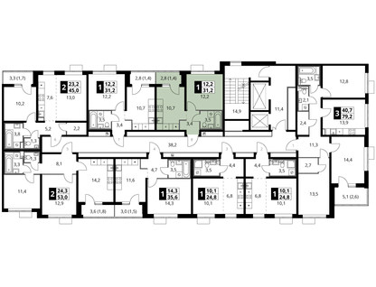 1-к. квартира, 31&nbsp;м²