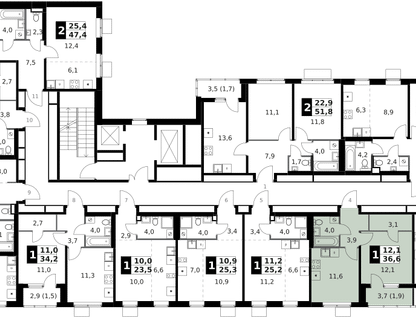1-к. квартира, 36&nbsp;м²