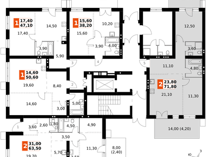 3-к. квартира, 71&nbsp;м²