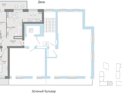 3-к. квартира, 67 м²