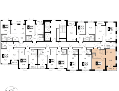2-к. квартира, 48&nbsp;м²