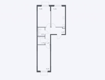 2-к. квартира, 57,4&nbsp;м²