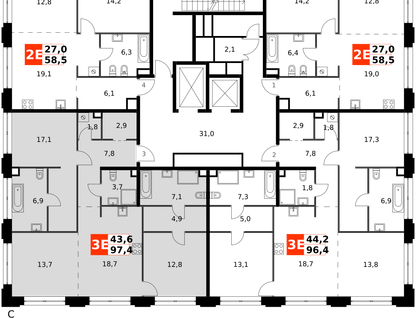 3-к. квартира, 97 м²