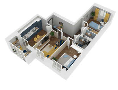 3-к. квартира, 68 м²