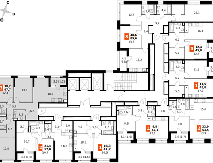 4-к. квартира, 87&nbsp;м²