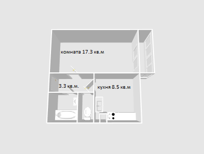 1-к. квартира, 33,1&nbsp;м²