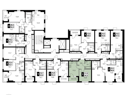 1-к. квартира, 34 м²