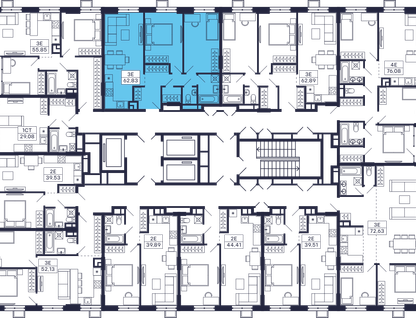 2-к. квартира, 62&nbsp;м²