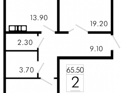 2-к. квартира, 65,5&nbsp;м²