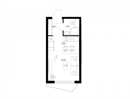 Студия, 21&nbsp;м²