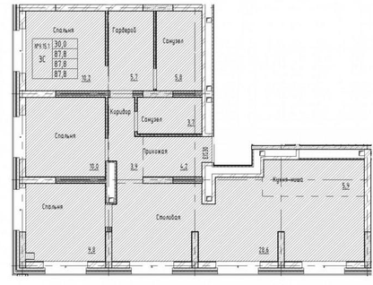 3-к. квартира, 87,8&nbsp;м²