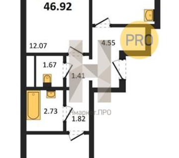 2-к. квартира, 46,9&nbsp;м²