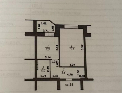 1-к. квартира, 43&nbsp;м²