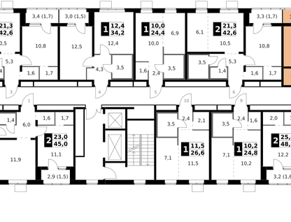 2-к. квартира, 46&nbsp;м²