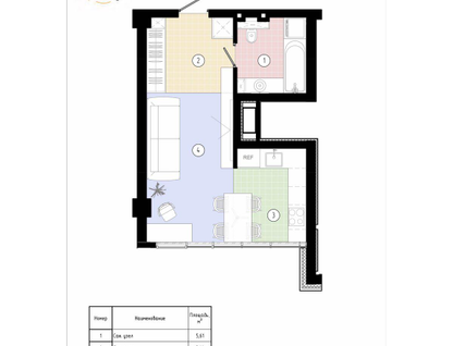 1-к. квартира, 33&nbsp;м²