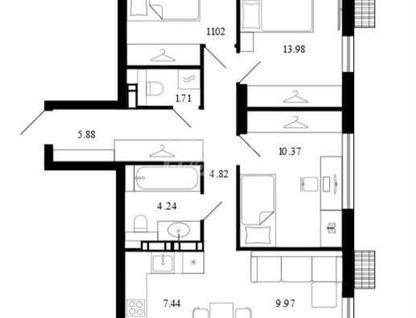3-к. квартира, 72,8&nbsp;м²