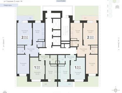 1-к. квартира, 40&nbsp;м²