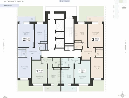 1-к. квартира, 40&nbsp;м²