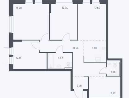 4-к. квартира, 88,4&nbsp;м²