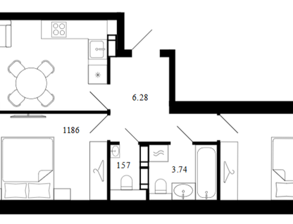 2-к. квартира, 55,2&nbsp;м²