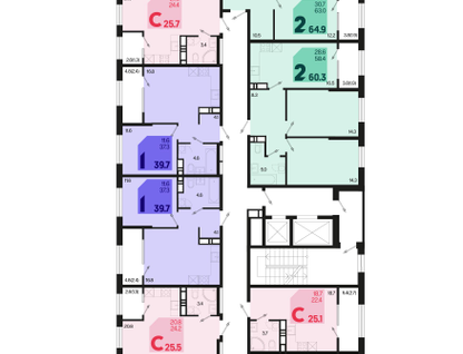 Студия, 27 м²