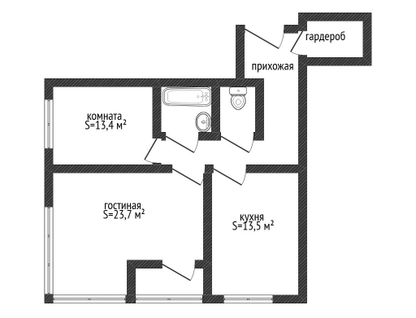 2-к. квартира, 72,2&nbsp;м²