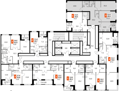 3-к. квартира, 89&nbsp;м²