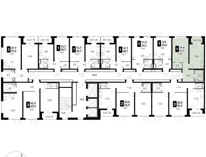 1-к. квартира, 41&nbsp;м²