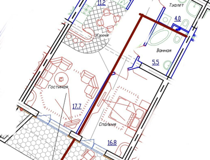 1-к. квартира, 70,5 м²