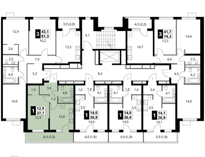 1-к. квартира, 37&nbsp;м²