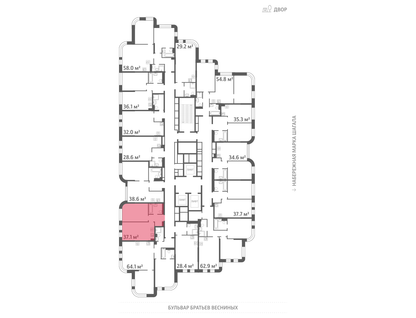1-к. квартира, 37&nbsp;м²