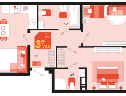 3-к. квартира, 77,7&nbsp;м²