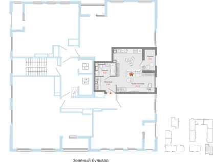 1-к. квартира, 36&nbsp;м²