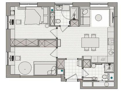 2-к. квартира, 42,4&nbsp;м²