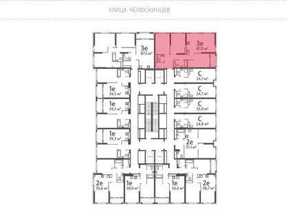 3-к. квартира, 87&nbsp;м²