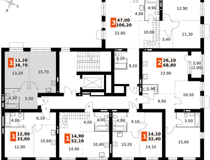 1-к. квартира, 38&nbsp;м²