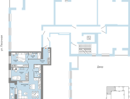 3-к. квартира, 74 м²