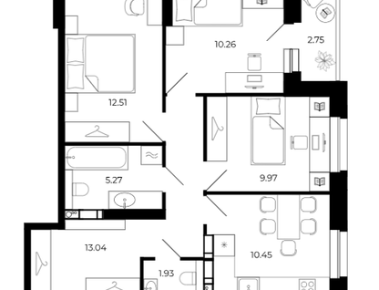3-к. квартира, 63,9&nbsp;м²