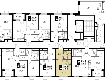 Студия, 22&nbsp;м²