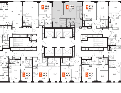 2-к. квартира, 57&nbsp;м²
