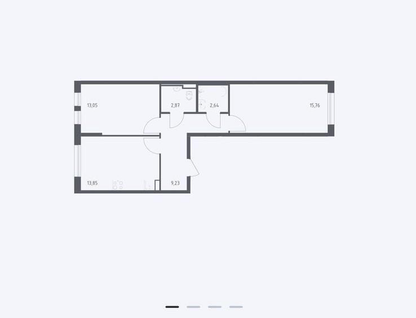 2-к. квартира, 57,4&nbsp;м²